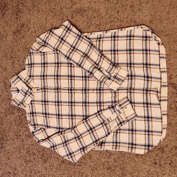 UNIQLO WOMEN'S PLAID FLANNEL SLEEVE SHIRT, - Picture 1 of 6